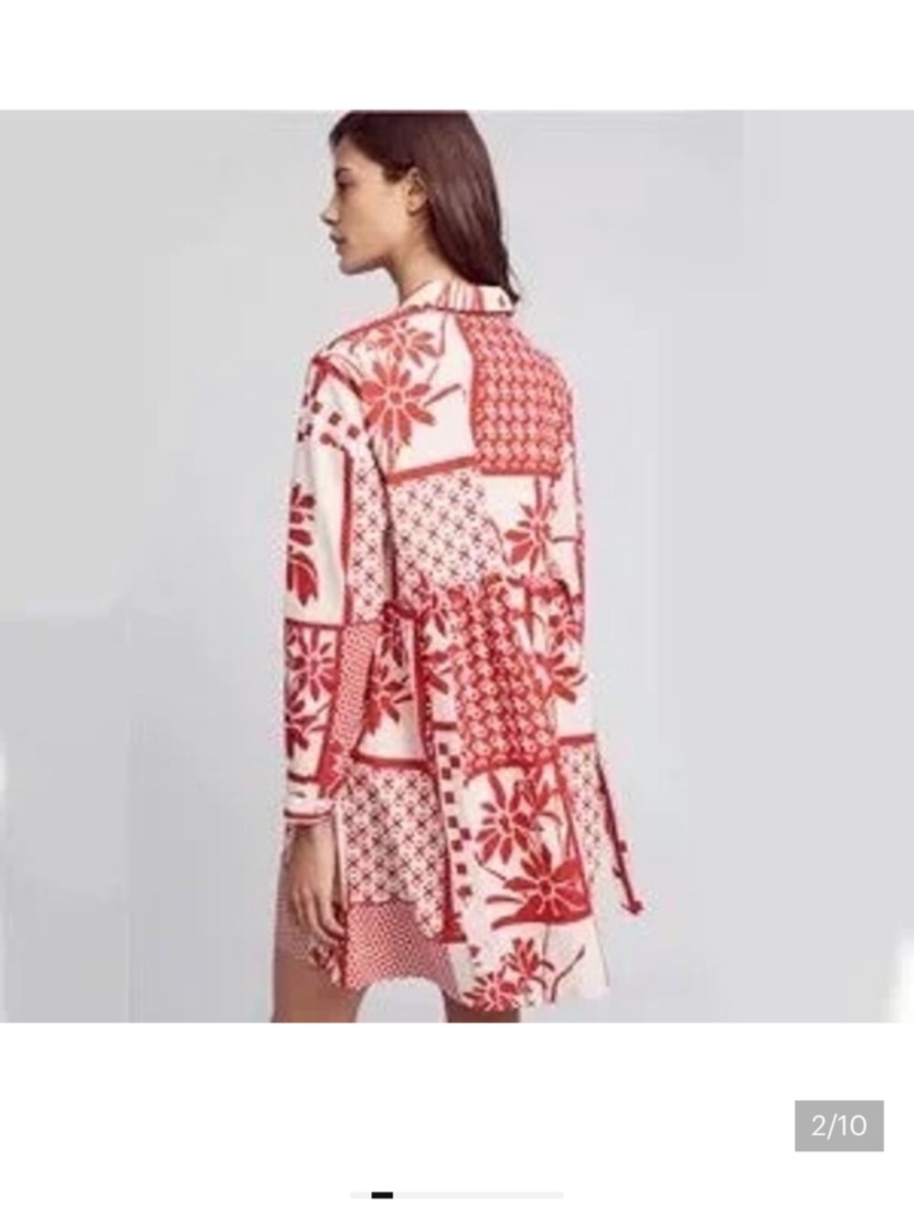 Red & White Anthro/ Maeve Shirt Dress Tunic - Picture 2 of 9